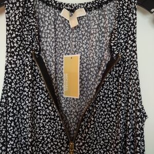 BNWT Michael Kors Black and White dress with Gold Hardware